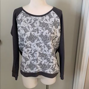 Lace front sweatshirt